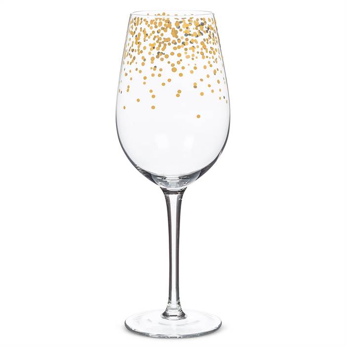 Confetti Wine Glass Gold